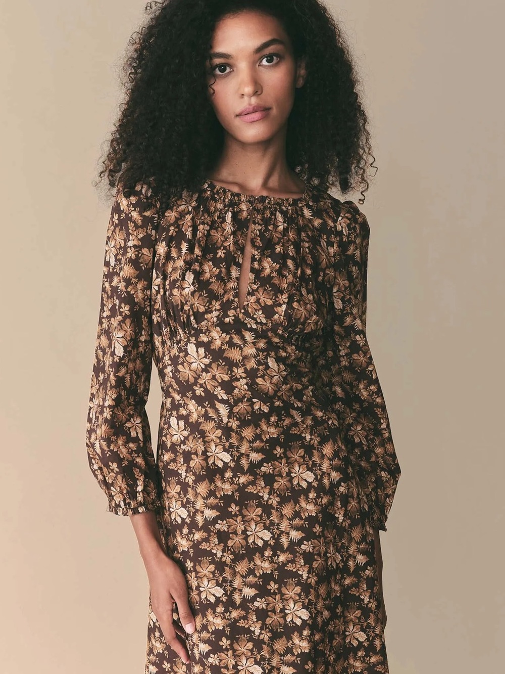 Doen Ginetta Dress in Fern Grove Floral Size Medium Midi - Picture 8 of 16